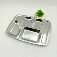 6 two small 5-grid fast food plates