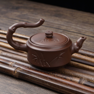 Ls purple sand high handle bamboo pot