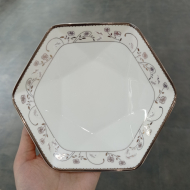 Bone china 8-inch hexagonal plate