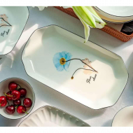 Bone china 30cm rectangular plate