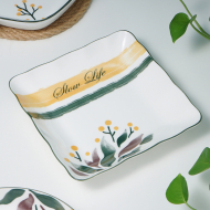 Bone china 8-inch square plate