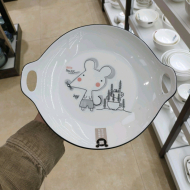 Bone china 9-inch perforated binaural disc