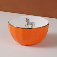 Bone china 5-inch diamond bowl - Orange