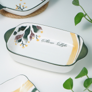 Bone China 9.5-inch double ear baking pan