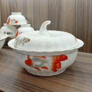 Bone china 9-inch pumpkin pot