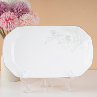 Bone china 30cm rectangular plate