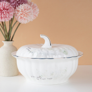 Bone china 9-inch pumpkin pot