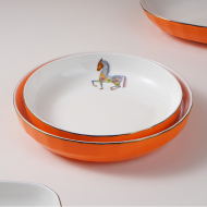 Bone china 7-inch diamond rice plate - Orange