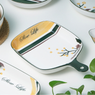 Bone china 9-inch single handle baking pan