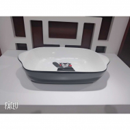 Matte black glaze double ear baking tray