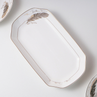 Bone china 30cm rectangular plate