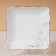 Bone china 8-inch square plate