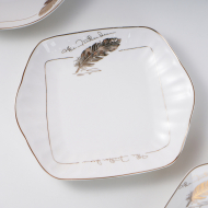 Bone china 9-inch binaural disc