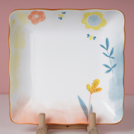Bone china 8-inch square plate