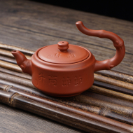 Ls purple sand high handle bamboo pot