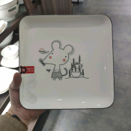 Bone china 9-inch square plate