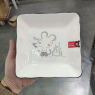 Bone china 8-inch square plate