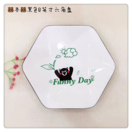 Matte black glaze 8-inch hexagonal plate